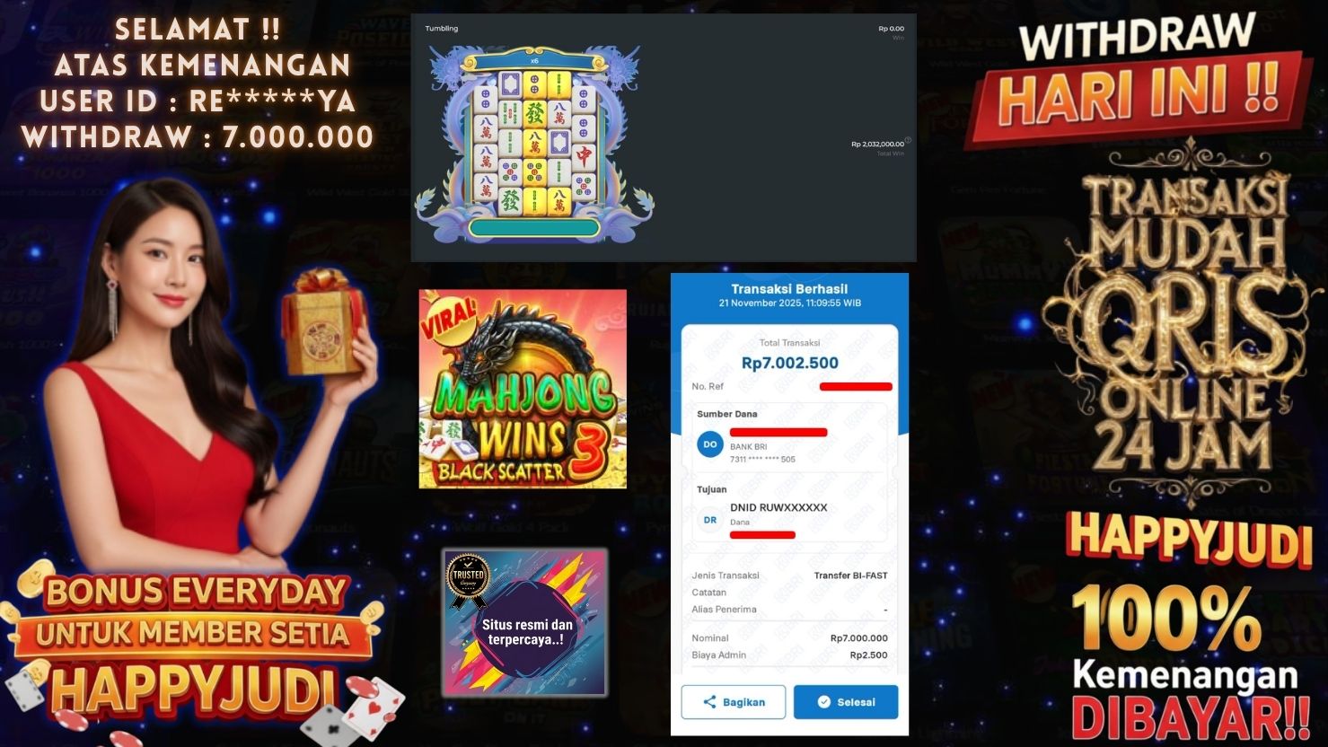 HAPPYJUDI JACKPOT SLOT MAHJONG WINS 3 - BLACK SCATTER